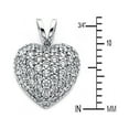 thumbnail image 2 of Wellingsale 14K White Gold Polished Love Heart Charm Pendant with Micro Pave CZ Accent, 2 of 4