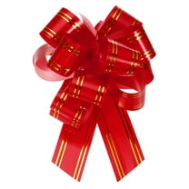 10pcs 4 Inch Large Pull Bow Metallic Red Gift Wrapping Bows with Gold Edge