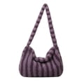 thumbnail image 1 of Bolso de hombro para mujer bolso de mano de felpa esponjoso de invierno bolso cruzado color morado, 1 of 9