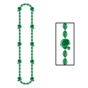 Club Pack of 12 Green Football Helmet Beaded Party Necklaces 36"