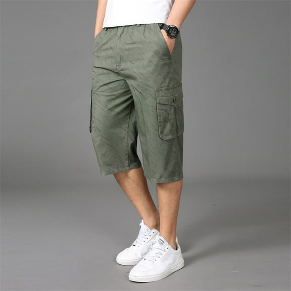 cllios 2024 Clearance Men's Cargo Shorts Relaxed Fit Multi Pockets Shorts Work Tactical Shorts Breathable Camping Cargo Shorts