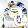 thumbnail image 3 of Designart "Cubist Kaleidoscope in Blue and White I" Cubism Blue Large Round Mirror - Round Bedroom Mirror Wall Decor - Modern Round Printed Mirror - 23" x 23", 3 of 6