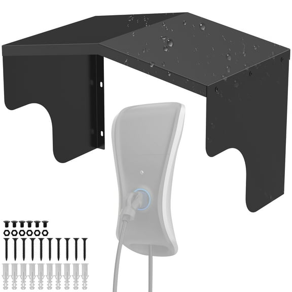 EV Charger Protective Cover Metal Electric Vehicle Charger Protective Roof Charging Post Roof with Installation Accessories Easy to Install Electric Charger Protective Cover for Outdoor EV Charging