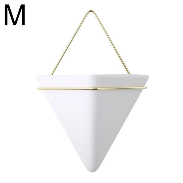 CAROOTU Simple Container Iron Vases Ceramic Self Water-Absorbing Planter Nordic Succulent Plant Wall Mounted