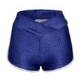 thumbnail image 1 of Pantalones Cortos De Yoga De Cintura Alta Para Mujer Gimnasio En Casa Deportes Fitness Azul L SM SunniMix Shorts de yoga de cintura alta, 1 of 7