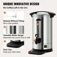 thumbnail image 3 of KFFKFF Industrial Coffee Pot, 65 Cups Durable Stainless Steel Coffee Container, 1500W 110V Electric Coffee Brewing Device, Hot Water Pot with Removable Power Cable for Simplified Cleaning, Silver, 3 of 9