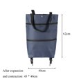 thumbnail image 2 of Carrito de compras plegable multifuncional con tirador manual, carrito de compras portátil compacto, bolsa, escalera, carrito de compras de supermercado, 2 of 5