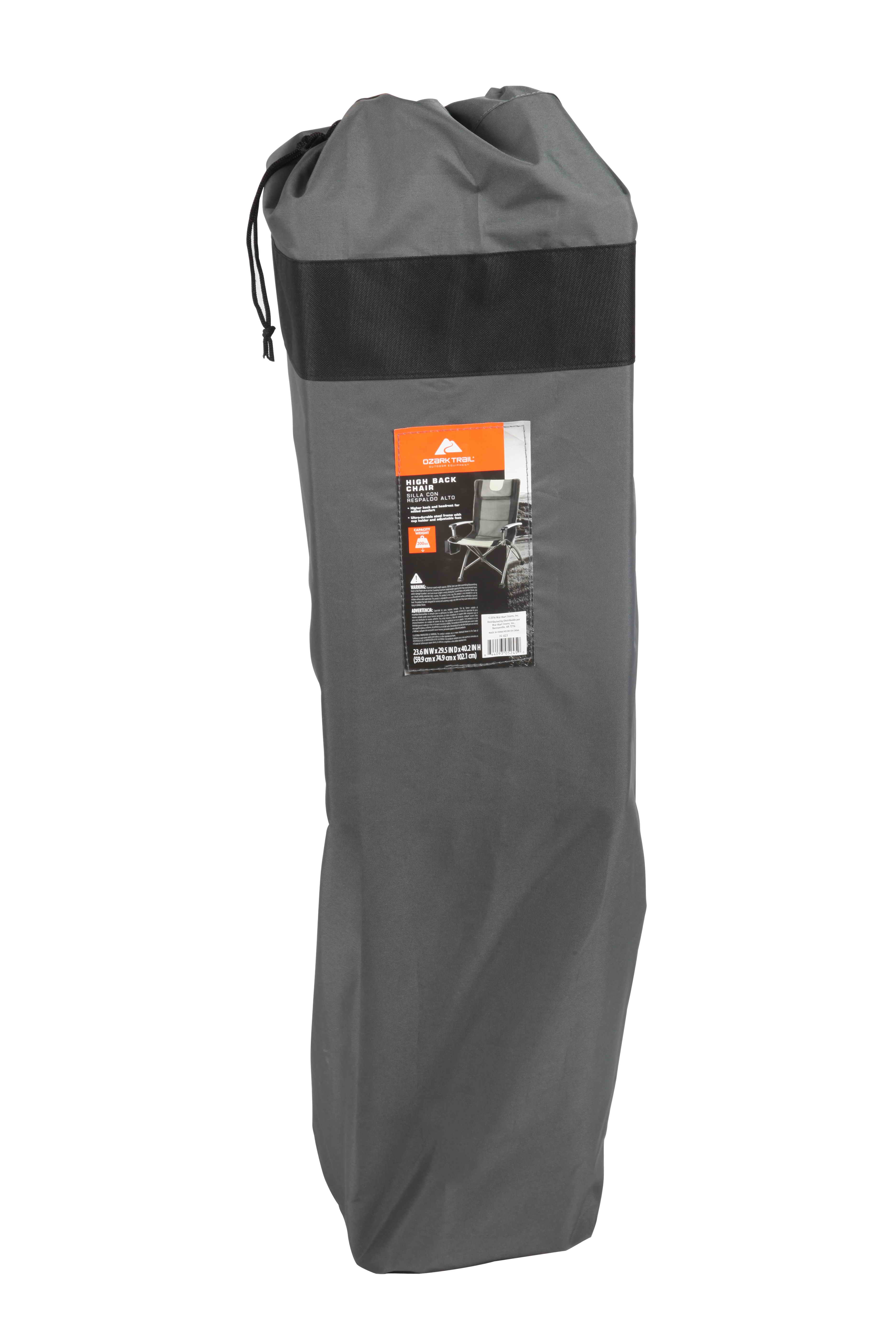 Silla de Campamento de Respaldo Alto Ozark Trail, Negro, Adulto 4