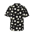 thumbnail image 6 of Wukai Daisies Flowers Men's Hawaiian Shirt Short Sleeve Casual Button Down Summer Beach Aloha Shirt Tropical Print Holiday Party, 6 of 8