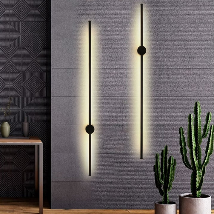 Takeji Modern LED Linear Wall Light 1M Long Strip Wall Lamp Black Sconce Bedroom Living Room 110V 20W