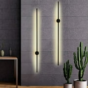 Loyalheartdy Modern LED Linear Wall Light 1M Long Strip Wall Lamp Black Sconce Bedroom Living Room 110V 20W