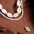 thumbnail image 3 of Cadena de clavícula, accesorios multicapa, collar con colgante de concha de cuentas de arroz de estilo bohemio para mujer, 3 of 6