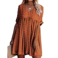 thumbnail image 1 of Innerwin Robe de Plage Robe d'Été Femme Mini Fête Col en V Décontractée Orange S, 1 of 3