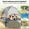 Elevated Dog Bed with Canopy, Outdoor Dog Cot with Removable Canopy