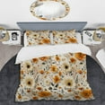 thumbnail image 2 of Designart "Orange White Autumn Cottage Blooms I" Floral Bedding Covert Set - Cottage Bed Set With 1 Sham, 2 of 5