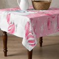 thumbnail image 4 of Pink Snowman Christmas Table Cloth Waterproof Tablecloths, Xmas Balls Snowflake Tablecloth Dining Table Cover for Kitchen Party Tabletop Outdoor, Square Tablecloth 54x54 Inch, 4 of 9