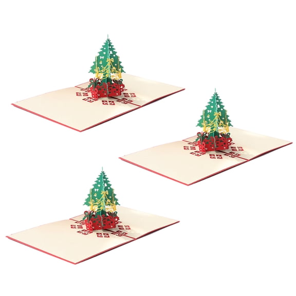 3pcs stereoscopic 3d christmas greeting card christmas card creative christmas gift christmas tree card - style:style2