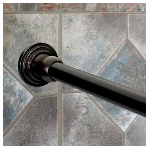 Dynasty Hardware 72 Straight Fixed, Oil Rubbed Bronze Shower Curtain Rod Adjustable