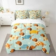 thumbnail image 2 of Feelyou Cute Dachshund Kids Bedding Comforter Set 7 Pieces, Cartoon Pug Dog Full Bedding Set, Kawaii Dalmatian Reversible Fitted Sheet Flat Sheet, Super Cozy Room Decor, 2 of 7