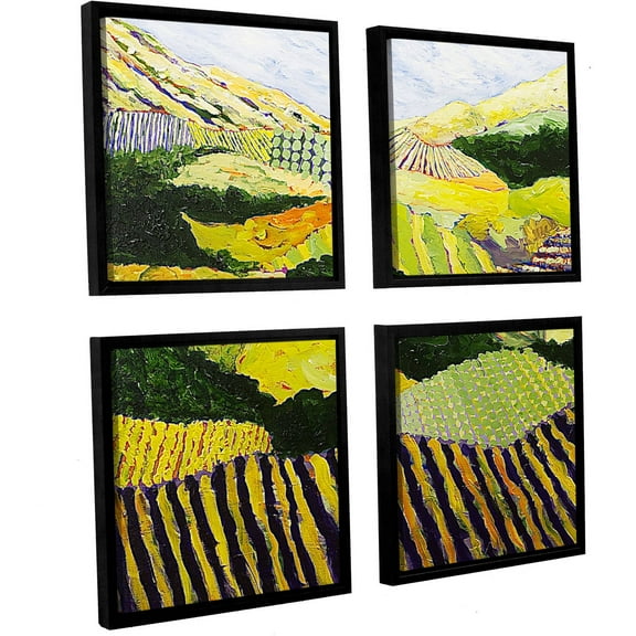 ArtWall Allan Friedlander "Delta Fields" 4-Piece Floater Framed Canvas Square Set