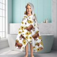thumbnail image 6 of Highland Cow Sunflower Cow Pattern Hooded Bath Towel，60"x35" for Ages 3 To 12 Kids, Quick Dry Lightweight Soft Microfiber Hood Beach Towel Cover Up for Kids, 6 of 7