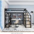 thumbnail image 2 of Cama elevada multifuncional, pequeño apartamento, loft, simple, moderno, dúplex, segundo piso, armario superior de hierro forjado, 2 of 4