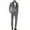 Grey, variant on Men's Tuxedo Suit Set for Weddings Events Parties Business, One Button Jacket with Stylish Neckline, Straight Leg Dress Pants, Slim Fit Elegant Formal Wear