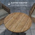 thumbnail image 4 of Table d'Appoint Ronde de 27,6 Pouces pour l'Extérieur, Table de Patio à Lattes avec Fini Bois Naturel et Cadre en Acier Résistant à la Rouille, Table Bistro Résistante aux Intempéries pour Jardin, Terrasse, Balcon et Cour Arrière, 4 of 7
