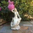 thumbnail image 3 of Homestyles 8.5 in. Antique White Classic Mermaid Sitting on Coastal Rock Looking Out to Sea Beach Nautical Statue, 3 of 4