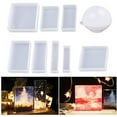 thumbnail image 1 of Juego de 9 moldes de resina epoxi, moldes de resina para fundición, moldes de bolas cuadradas de silicona de diferentes tamaños, moldes de resina de silicona para joyería de resina, jabón, hojas de flores secas, especímenes de insectos. JM, 1 of 5