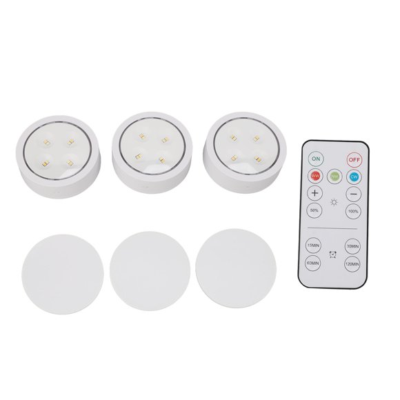 ZOUSSIQI 3Pcs Remote Control LED Light ABS Night Lamp Home Decoration for Cabinet Kitchen JU316-6663