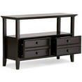 thumbnail image 3 of Allora Solid Wood Console Table with Storage Drawers Hickory Brown, 3 of 7