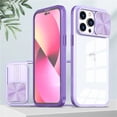 thumbnail image 2 of Funda de teléfono de protección de lente de cámara deslizante para iPhone 15, 14, 12, 11, 13 Pro Max, XS Max, XR, X, silicona líquida suave, cubierta transparente a prueba de golpes, 2 of 5
