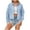 Light Blue, variant on Lovskoo 2024 Womens Long Sleeve Short Denim Jacket Lapel Button Down Cropped Trucker Jean Jackets Coats Dark Blue