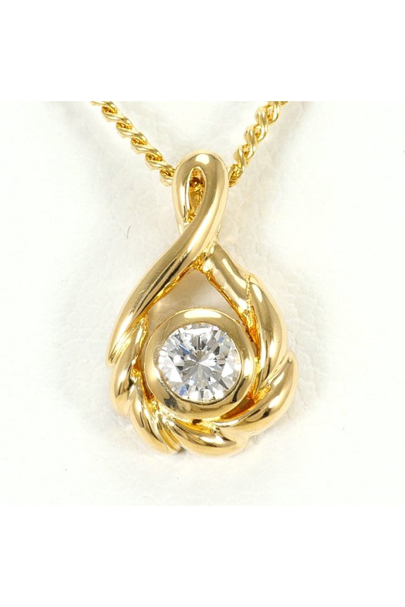 Pre-Owned 18K (18-karat) Yellow Gold Necklace with 0.10ct Diamond, Certificate of Authenticity,...
