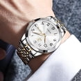 thumbnail image 6 of OLEVS Watch for Men Business Dress Diamond Analog Quartz Date Luxury Classic Stainless Steel Waterproof Luminous Two Tone Wrist Watch, 6 of 14