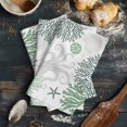 thumbnail image 6 of Green Grey Octopus Coastal Kitchen Towels Set of 2, Water Absorbent Dish Towel, Nautical Coral Starfish Decorative Hand Towels - Quick Drying Cloth for Cooking Baking, 18x28 Inch, 6 of 8