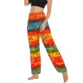 thumbnail image 4 of SWSMCLT Women's Boho Pants Smocked Waist Harem Cinch Bottom Beach Trousers Print Bloomer Yoga Hippie with Pockets Bohemian Aladdin Indian Thai Baggy Patterned4 One Size, 4 of 5