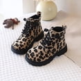 thumbnail image 4 of Dakaela 3.5-11.5Y Little Big Kids Leopard Print Combat Boots Lace Up Side Zipper Ankle Booties for Boys Girls, 4 of 8