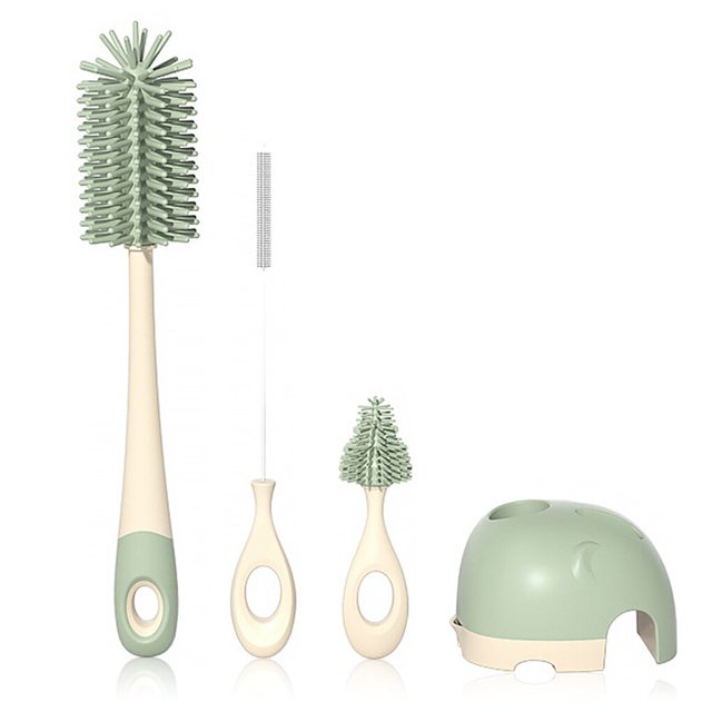 Cepillos de silicona para biberón de bebé con soporte, reutilizables, cepillo de paja de 360 grados, tazas de viaje para adultos, mango, Gadgets Para el hogar