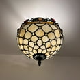 thumbnail image 3 of Tiffany Ceiling Lights Fixture Beige Stained Glass Crystal Beans LED Bulbs Included for Living Room Bedroom Kitchen 12"W*12"D*12"H, 3 of 5