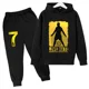 thumbnail image 3 of Conjunto de sudadera y pantalones deportivos para niños, conjunto de 2 piezas para niños y niñas, ropa para niños con estampado de avatar de Ronaldo, 3 of 5