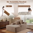 thumbnail image 4 of Ovios 67'' Oversized Chaise Lounge Chair Indoor Cloud Corduroy Floor Sofa Bed Deep Seat No Assembly Couch with Cup Holders for Living Room, Camel, 4 of 12