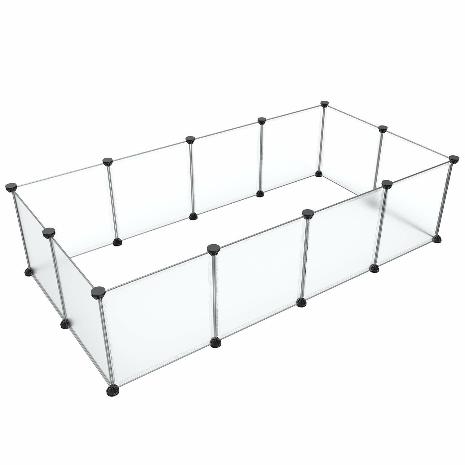 WSWJY Indoor Pet Playpen, Plastic Small Animal Fence Cage, Enclosure for Rabbit, Guinea Pig, Bunny and Puppy