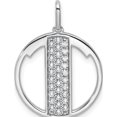 thumbnail image 1 of 14K White Gold Gatsby Diamond Initial T Charm (Width 17.81) - Jbsp, 1 of 5