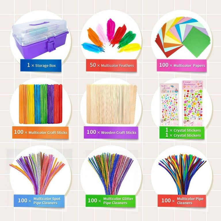 1000 Pieces Giftable Craft Box DIY Craft Art Supply Set Kids Materials Arts  and Crafts Supplies Set for Toddlers School Project - AliExpress