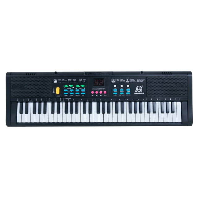 Labymos 61 Keys Digital Music Electronic Keyboard Kids Multifunctional Electric Piano for Piano Student with Microphone Interface Musical Instrument