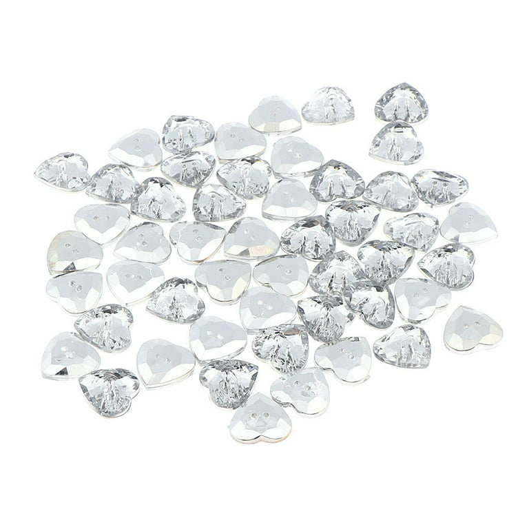 50Pcs Rhinestone Buttons Embellishments Sew On Crystal Rhinestones Flatback  Beads Buttons with Diamond,Red