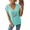 2-Blue, variant on GIFFIMY Women's Mystical Lunar Graphic V-Neck Short Sleeve T-Shirt White Standard Fit Everyday Top