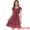 Burgundy, variant on Square Neck Flutter Sleeve A-Line Midi Dress S White
